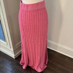 Current Air Pink Cable Knit Maxi Skirt
